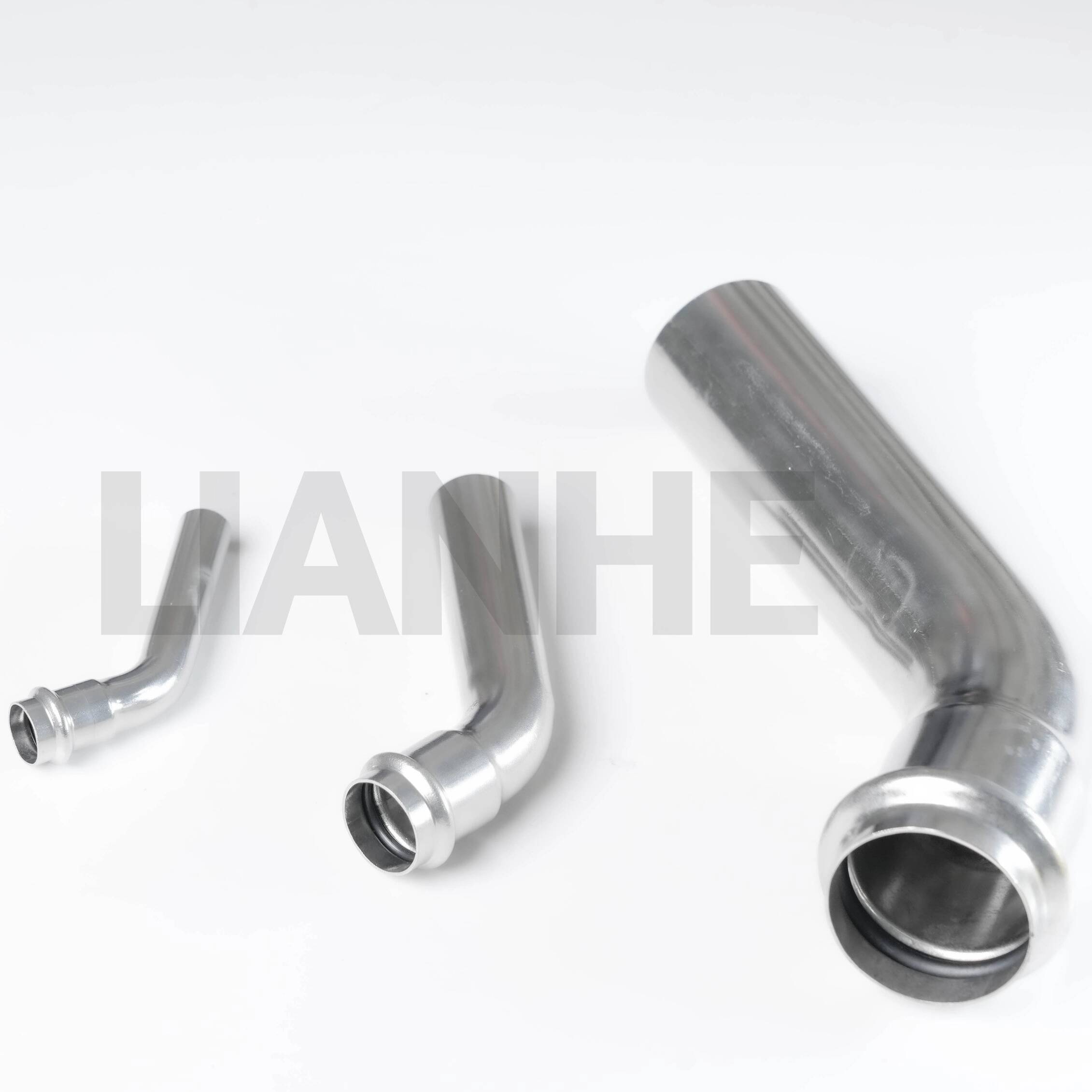Hochwertige Edelstahl-Pressfittings 45DEG langer Winkel S-Typ