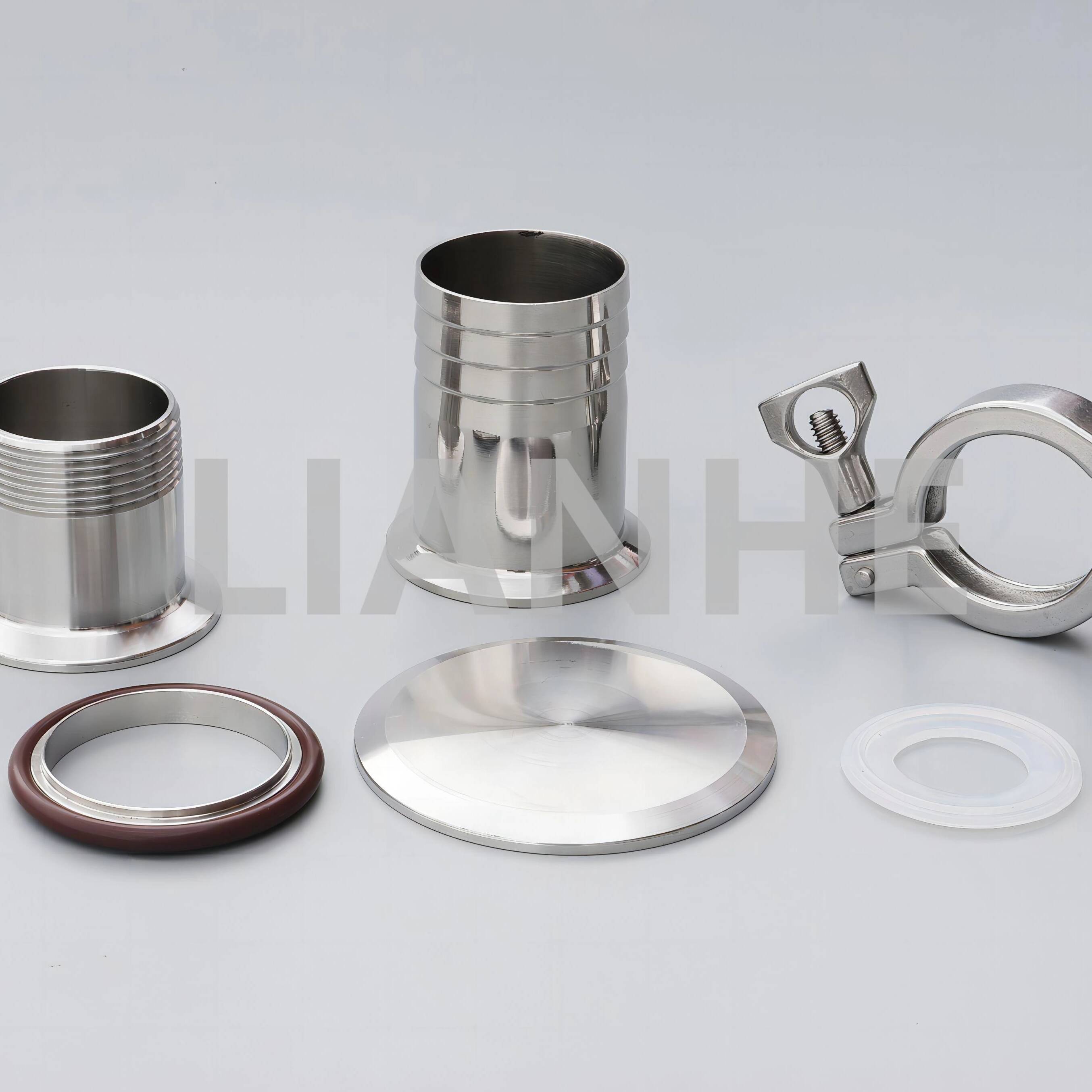 Sanitärklemmen-Set aus Edelstahl für Rohrverschraubungen